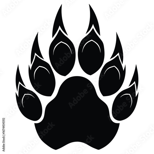 werewolf paw silhouette vector icon