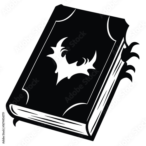 cursed book silhouette vector icon
