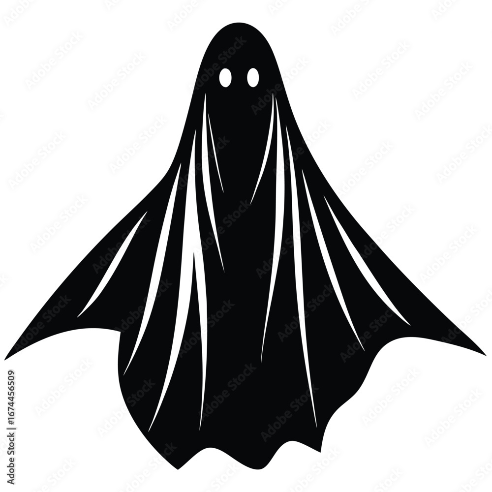 Naklejka premium ghost in sheet silhouette vector icon