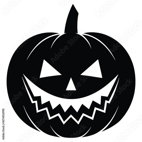 jack o lantern face silhouette vector icon