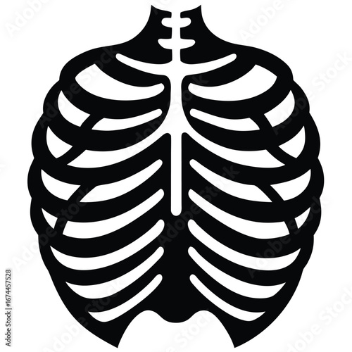 skeleton ribcage silhouette vector icon