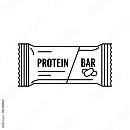 Protein bar package design with minimalist outline style  
