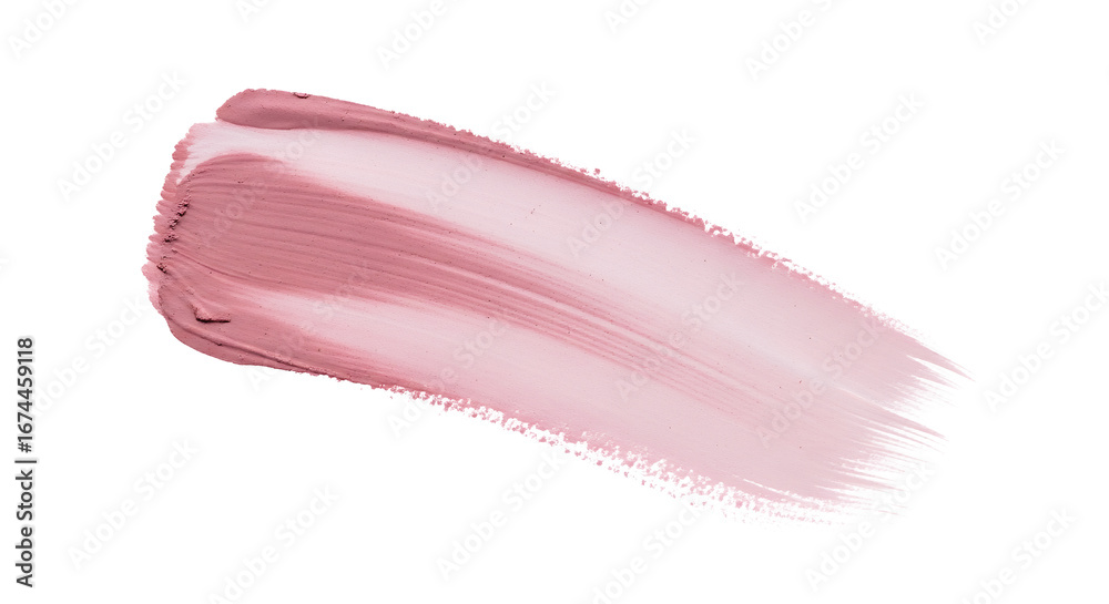 Fototapeta premium Pink Makeup Brush Stroke Texture Close Up Isolated on White Background Cosmetic Swatch