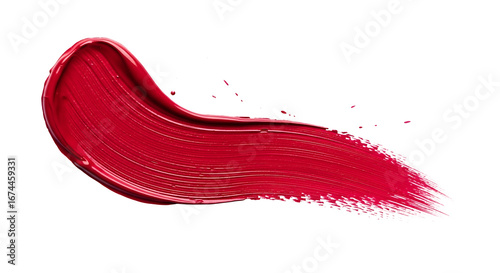 Red Lipstick Smudge Isolated on Black Background Beauty Cosmetic Makeup Texture Close Up