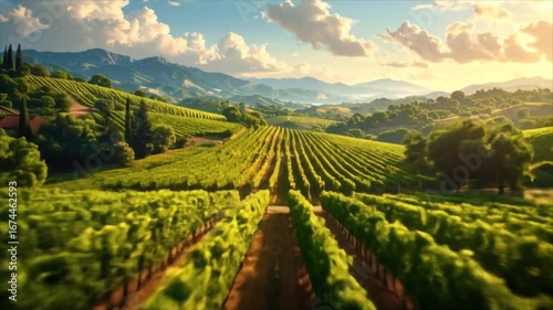 Wallpaper Mural Vineyard landscape rolling hills Torontodigital.ca
