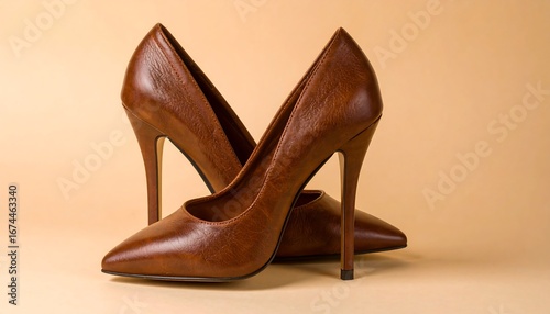 Pair of brown high heels