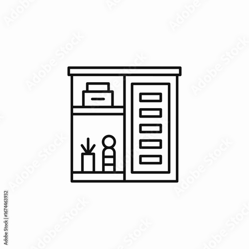 cabinet storage unit icon sign vector