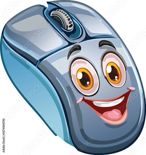 Cute Computer Mouse with Blushing Cheeks
