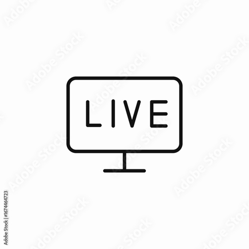 live stream monitor icon sign vector