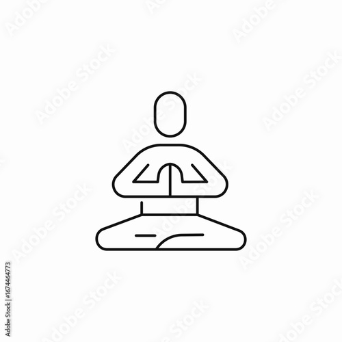 meditation pose person icon sign vector