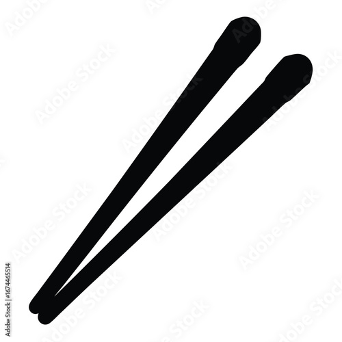 Minimalist monochrome illustration of a pair of chopsticks on a white background