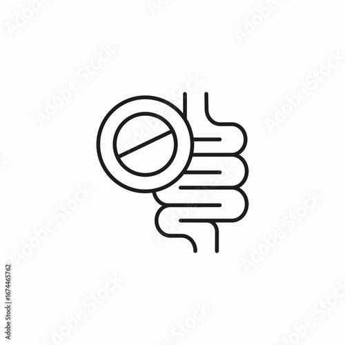 unhealthy gut prohibited icon sign vector