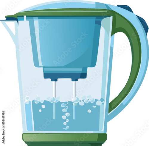 Flat Style Water Filter Jug with Pure Fresh Water