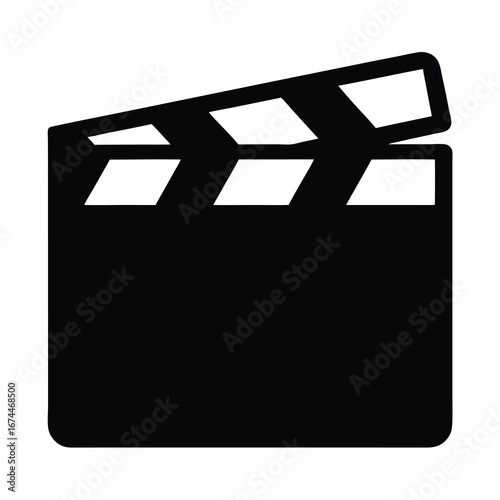 The traditional clapboard movie making tool for film production is shown