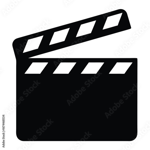 Illustration of an open film clapperboard, perfect for cinema projects and creativity