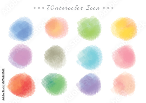水彩のアイコンセット