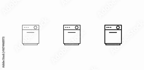 closed dishwasher appliance icon sign vector