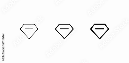 diamond with line  icon sign vector
