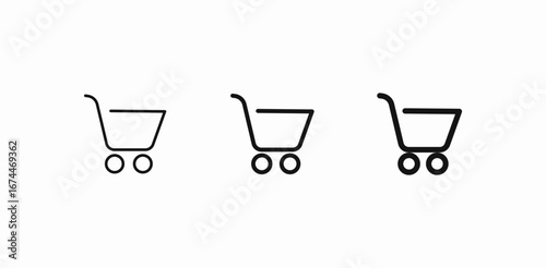 empty shopping cart icon sign vector