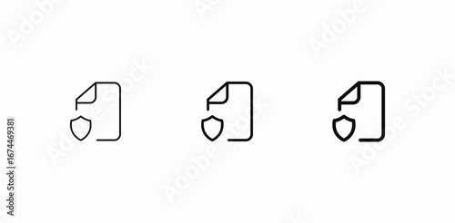 file document shield icon sign vector