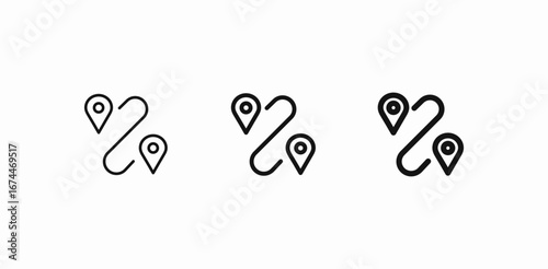 gps route direction icon sign vector
