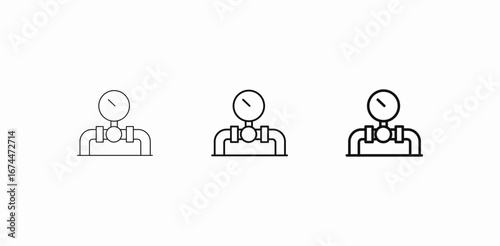pressure gauge pipe icon sign vector