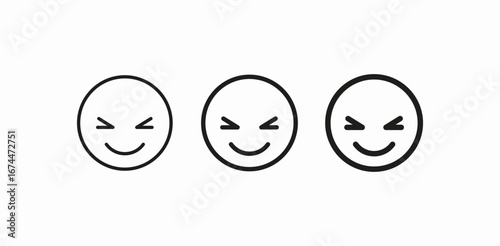 shy squint emoji icon sign vector