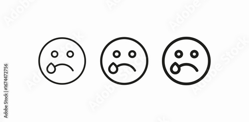 sad crying face icon sign vector