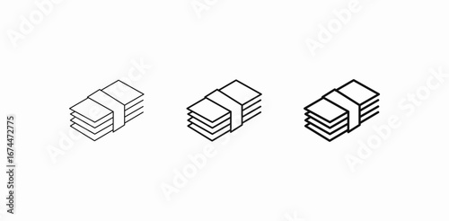 stack paper money icon sign vector