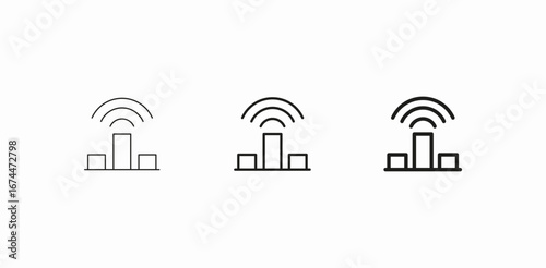 signal strength graph icon sign vector