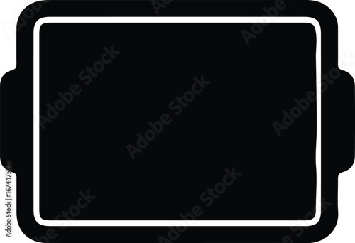 Illustrator Vector Baking pan kitchenware minimalistic outline graphic silhouette