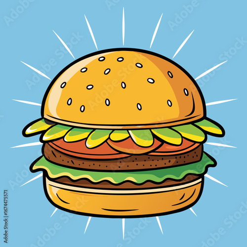 A classic fast-food meal of a delicious cheeseburger and french fries on a white background