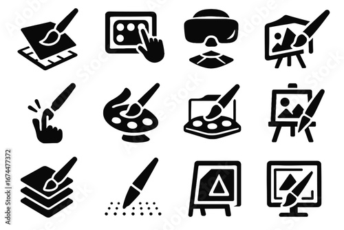 Sketch device tray digital tools vector icon tool layered art pad