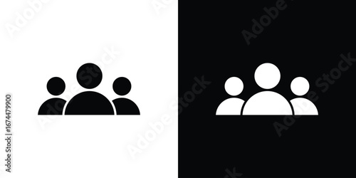 Users icon. filled flat sign for mobile concept and web