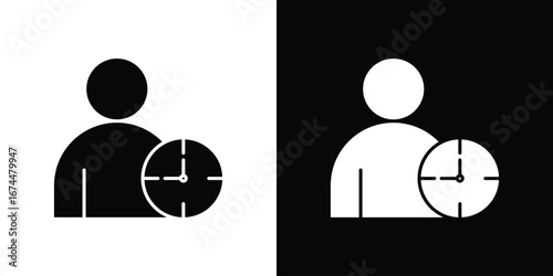 User time icon. filled flat sign for mobile concept and web