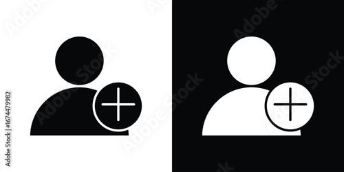 User add icon. filled flat sign for mobile concept and web