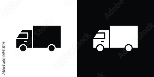 Truck icon. filled flat sign for mobile concept and web