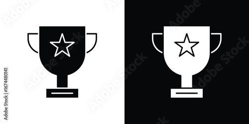 Trophy icon. filled flat sign for mobile concept and web
