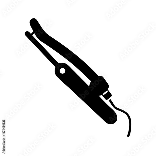 Vector art of hair straightener, a flat iron used for styling hair to make it straight and sleek