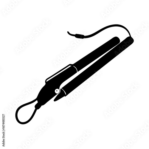 Vector art of hair curler is a styling tool for creating curls and waves in hair, used in salons and at home