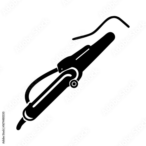 Vector art of hair curler is a styling tool for creating curls and waves in hair, used in salons and at home