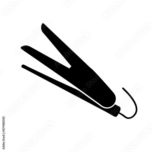 Vector art of hair straightener tool for creating sleek and straight hairstyles, a beauty and fashion accessory