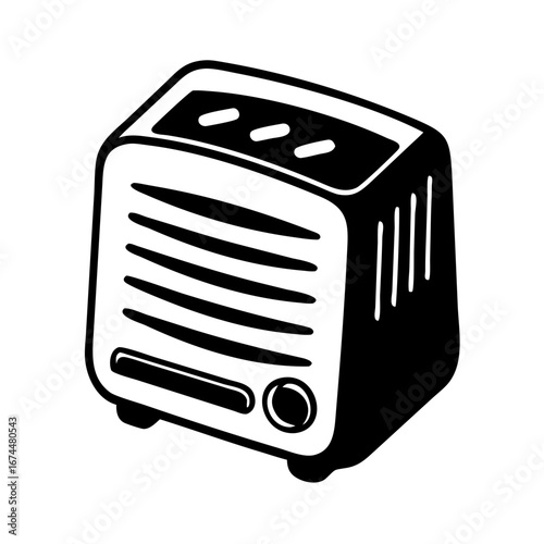 Vector art of portable electric heater, a convenient appliance for warming up a room during the cold winter season