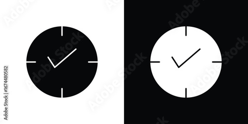 Time check icon. filled flat sign for mobile concept and web