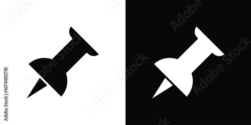 Thumbtack icon. filled flat sign for mobile concept and web