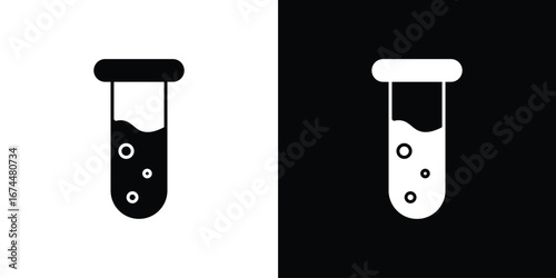 Test tube icon. filled flat sign for mobile concept and web