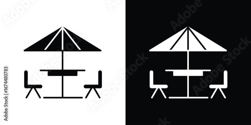 Terrace icon. filled flat sign for mobile concept and web