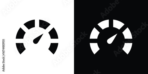 Tachometer icon. filled flat sign for mobile concept and web