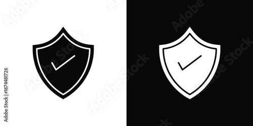 Shield icon. filled flat sign for mobile concept and web