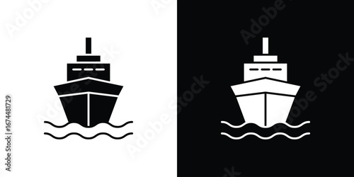 Ship icon. filled flat sign for mobile concept and web
